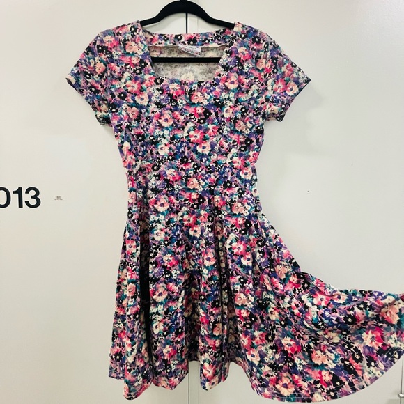 vintage 90s purple floral skater dress - Picture 6 of 6